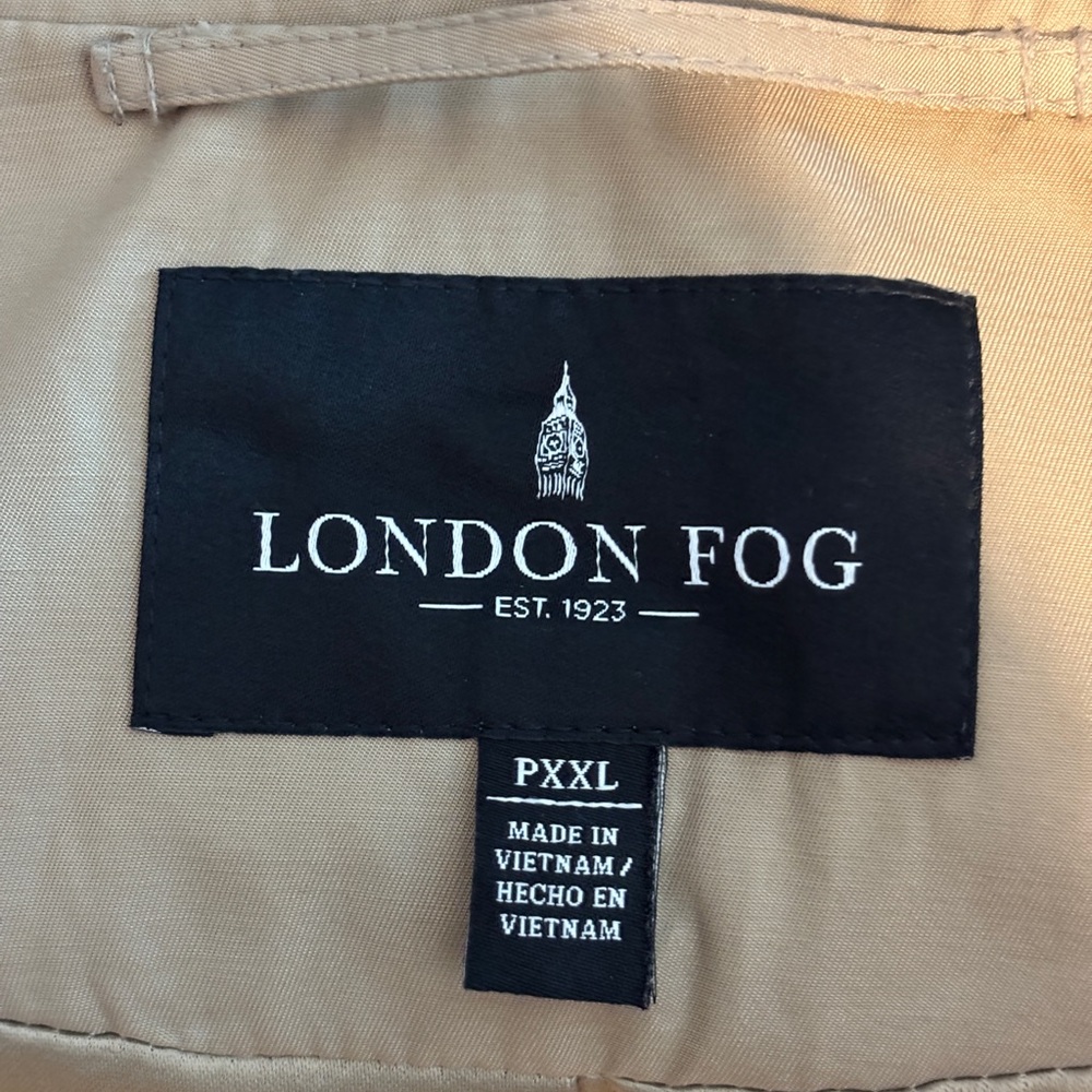 London Fog Tan Double-Breasted Trench Coat with Belt - Picture 11 of 11